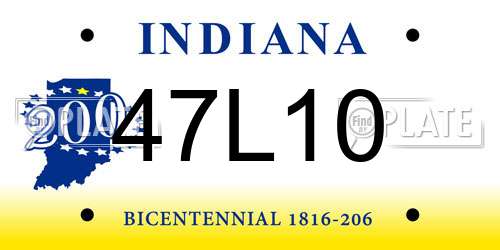 47L10 Indiana License Plate