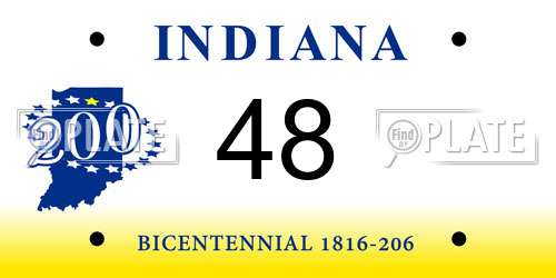 48 Indiana License Plate