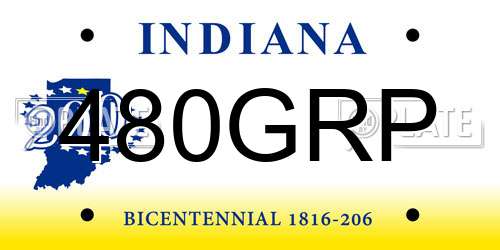 480GRP Indiana License Plate