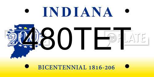 480TET Indiana License Plate
