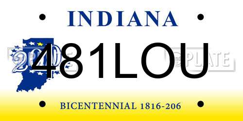 481LOU Indiana License Plate