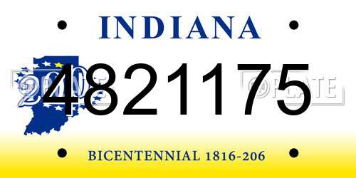 4821175 Indiana License Plate