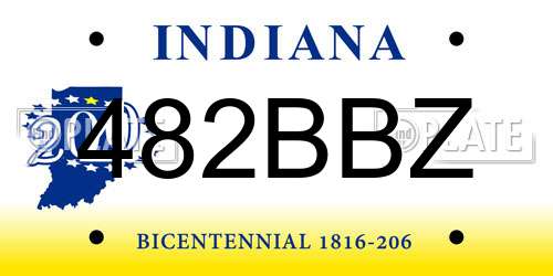 482BBZ Indiana License Plate