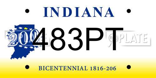 483PT Indiana License Plate