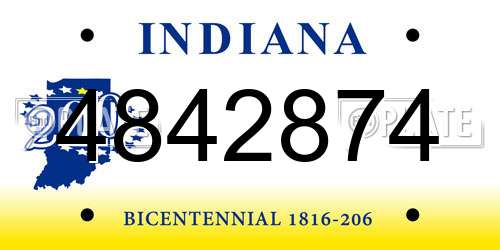 4842874 Indiana License Plate