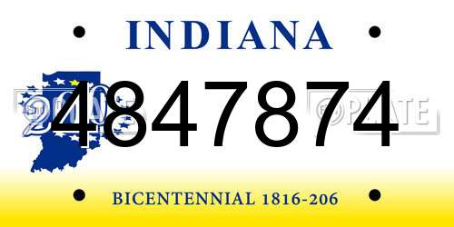 4847874 Indiana License Plate