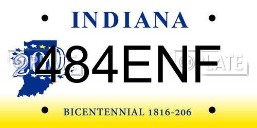 484ENF Indiana License Plate