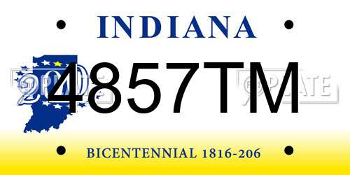 4857TM Indiana License Plate