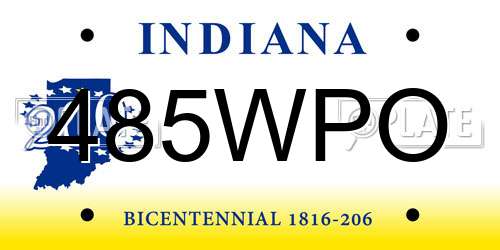 485WPO Indiana License Plate