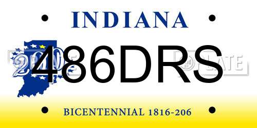 486DRS Indiana License Plate