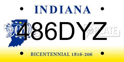 486DYZ Indiana License Plate