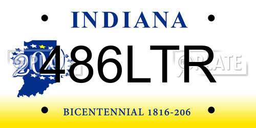 486LTR Indiana License Plate