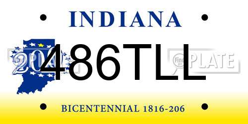 486TLL Indiana License Plate