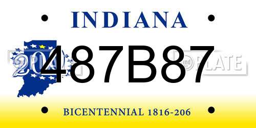 487B87 Indiana License Plate