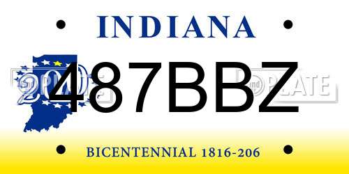487BBZ Indiana License Plate