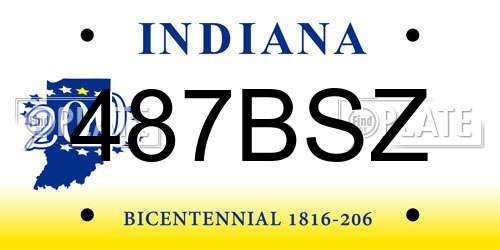 487BSZ Indiana License Plate