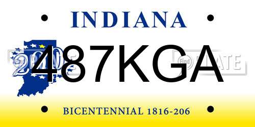 487KGA Indiana License Plate