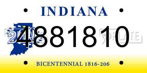 4881810 Indiana License Plate