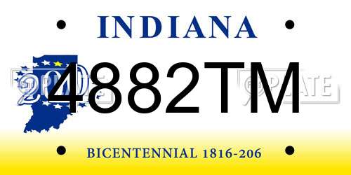 4882TM Indiana License Plate