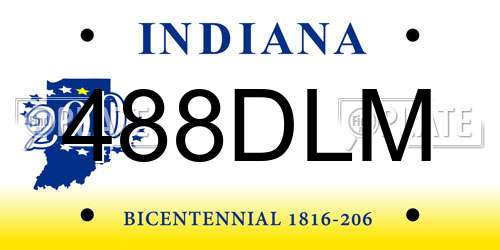 488DLM Indiana License Plate