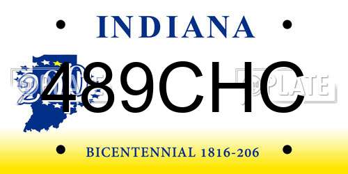 489CHC Indiana License Plate