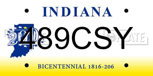 489CSY Indiana License Plate