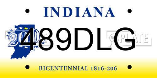 489DLG Indiana License Plate
