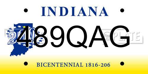 489QAG Indiana License Plate