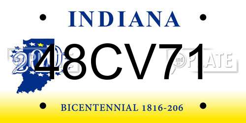 48CV71 Indiana License Plate