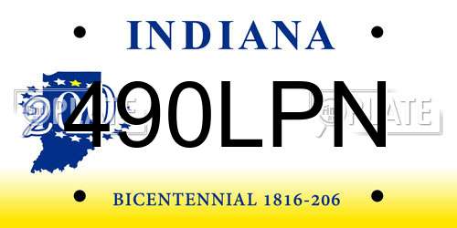 490LPN Indiana License Plate