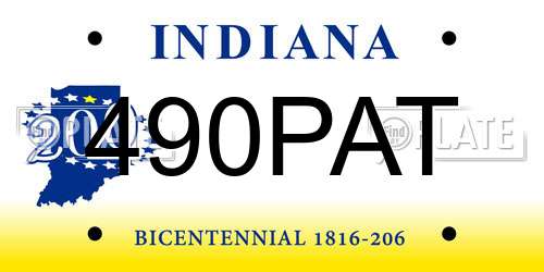 490PAT Indiana License Plate