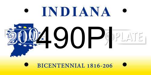 490PI Indiana License Plate