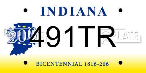 491TR Indiana License Plate