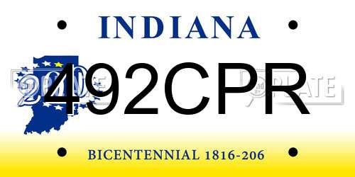 492CPR Indiana License Plate
