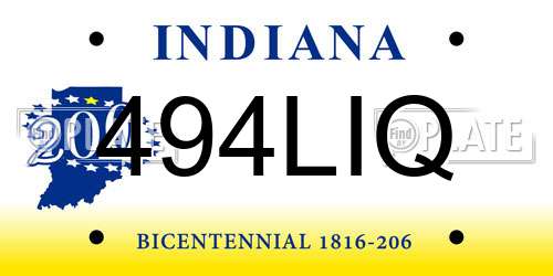 494LIQ Indiana License Plate