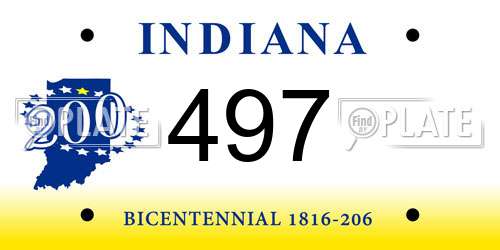 497 Indiana License Plate