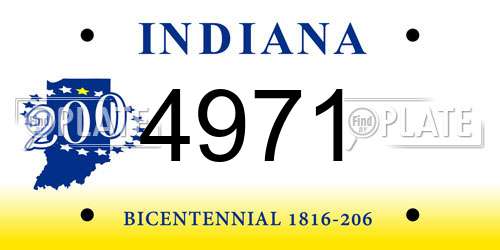 4971 Indiana License Plate