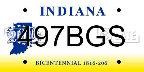 497BGS Indiana License Plate