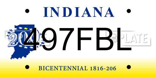 497FBL Indiana License Plate