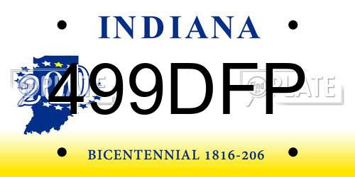 499DFP Indiana License Plate