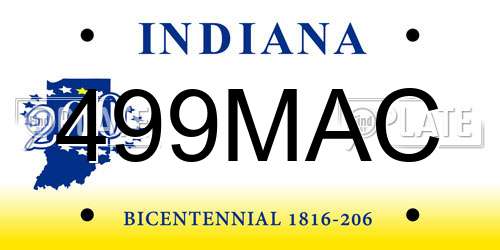 499MAC Indiana License Plate