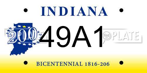 49A1 Indiana License Plate