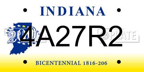 4A27R2 Indiana License Plate