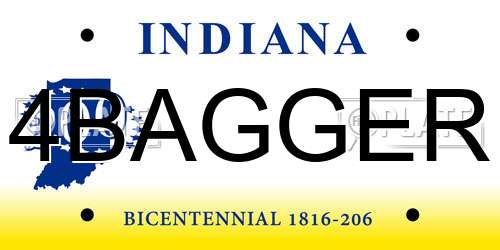 4BAGGER Indiana License Plate