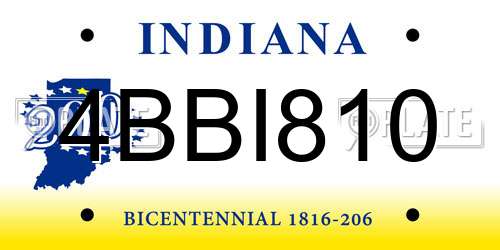 4BBI810 Indiana License Plate