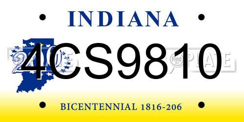 4CS9810 Indiana License Plate