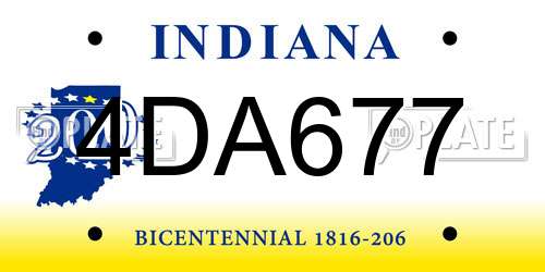 4DA677 Indiana License Plate