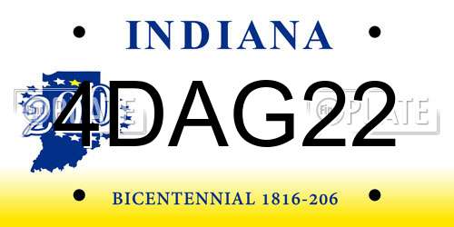 4DAG22 Indiana License Plate