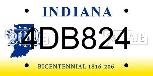 4DB824 Indiana License Plate