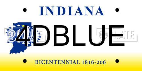 4DBLUE Indiana License Plate